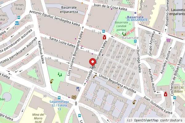 Plano de la zona de Peluquería José Urrutia