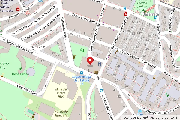 Plano de la zona de Taza Magica Bilbao