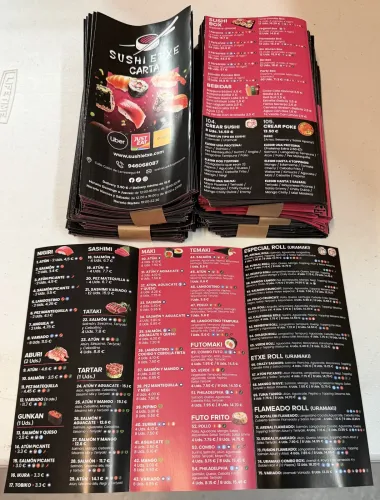 Trípticos para restaurante de sushi