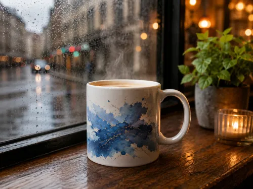 Para los días de sirimiri: tu taza y tú.