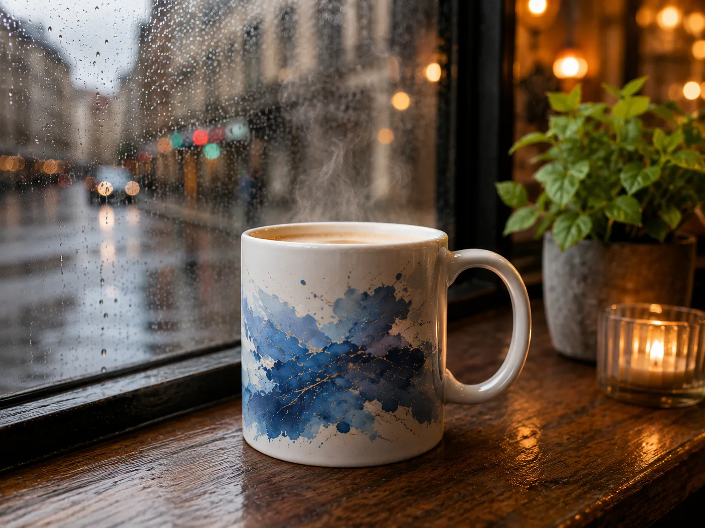 Para los días de sirimiri: tu taza y tú.