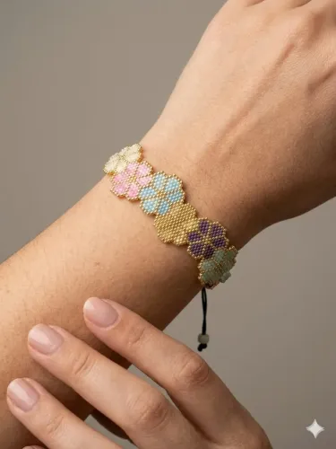 Pulsera flores pastel