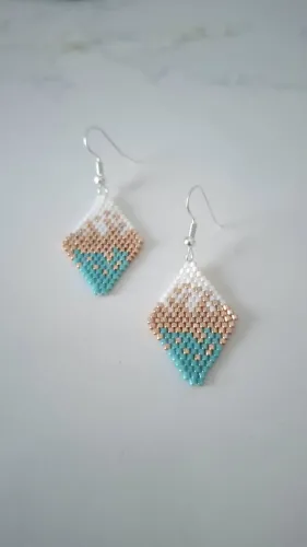 Pendientes rombos turquesa